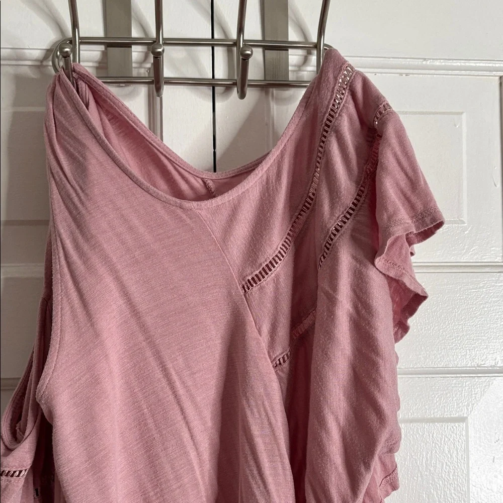Caslon Dusty Rose Cold-Shoulder Top sz L - Picture 3 of 5